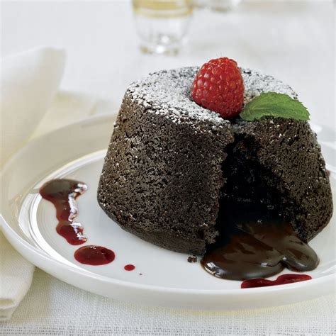 Chocolate Molten Lava Cakes With Raspberry Sauce Recipe Woman Home