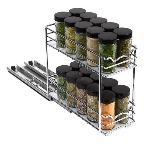Spice Rack Organizer For Cabinet Pull Out Double Tier Spice Rack 4 3
