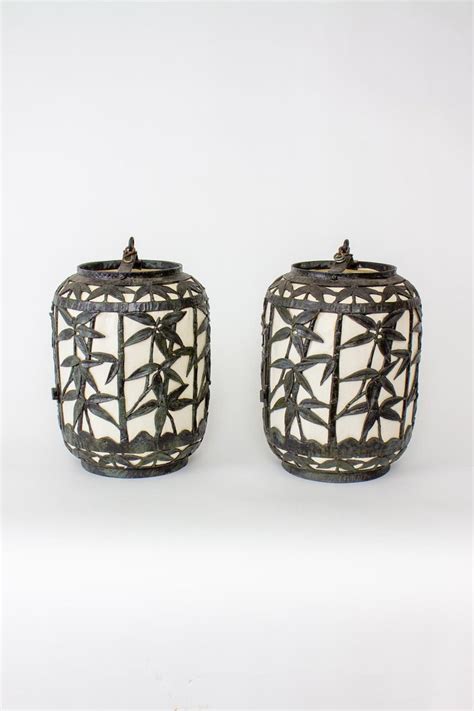 Pair Of Japanese Bronze Garden Lanterns For Sale At 1stdibs