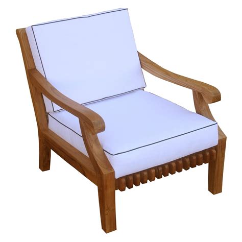 Chic Teak Teak Wood Deep Seating Indoor Outdoor Patio Lounge Chair