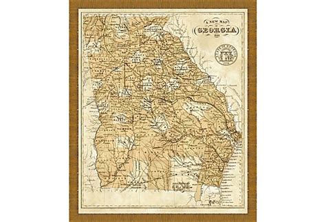 Wood Framed Georgia Map Georgia Map Map Vintage World Maps