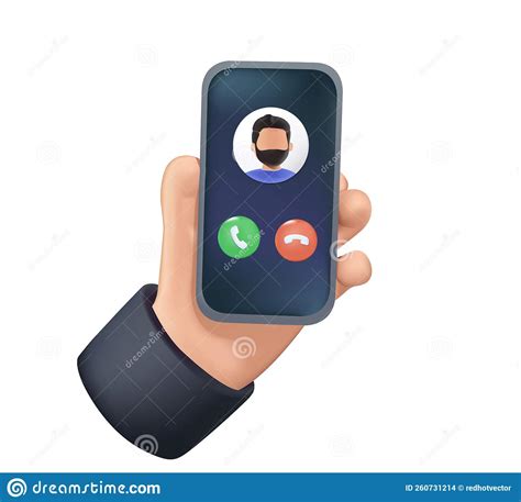 Incoming Call On Mobile Phone Hand Holding Smartphone Answer And
