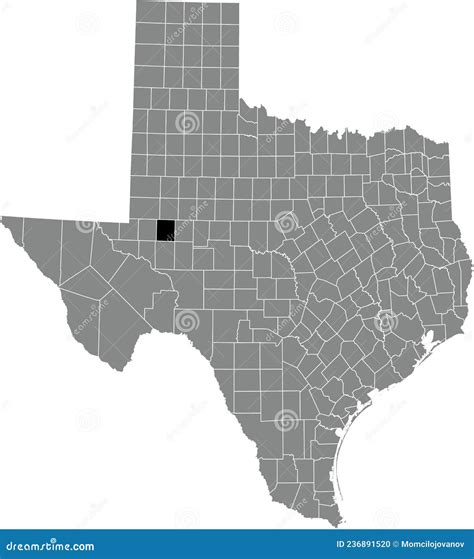 Location Map Of The Midland County Of Texas Usa Stock Vector