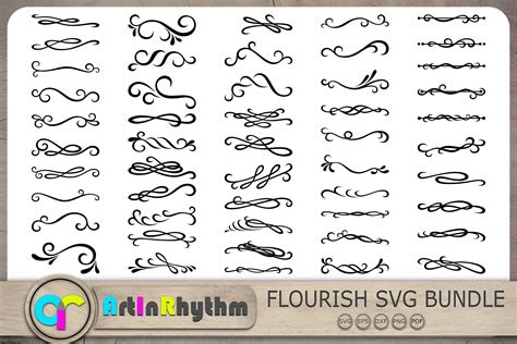 Flourish Bundle Swirls And Swooshes Graphic By Artinrhythm Creative