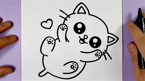 How To Draw Cute Baby Kitten Easy Happy Drawings Youtube