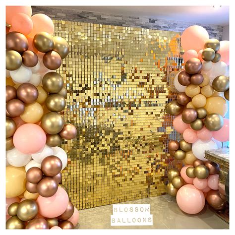 Blossom Balloons Gold Sequin Wall To Hire Sequin Wall Sequin Backdrop