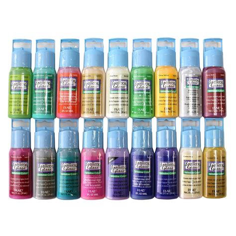 Gallery Glass 2 Oz Window Color Acrylic Paint Set Best Selling Colors Ii 18 Pack Promoggii