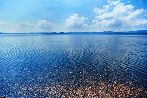 A Serene Mountain Lake With Clear Water Southern Urals Turgoyak Stock