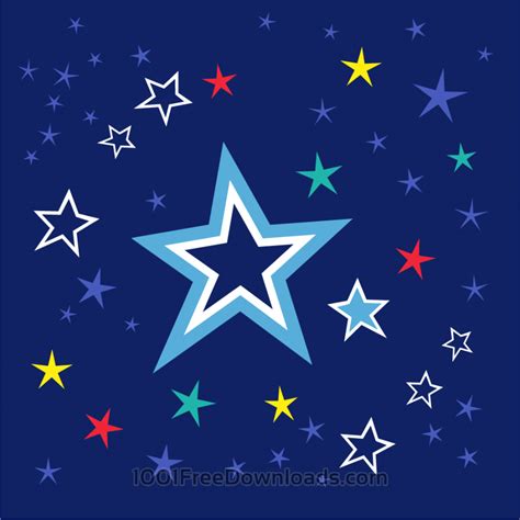 Free Vectors Colorful Stars On Night Sky Nature