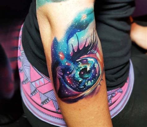 #bright eyes tattoo #at the bottom of everything #i'm happy just because #tattoo. Space Eye tattoo by Tyler Malek | Post 18909