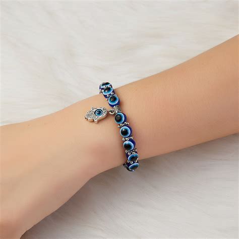 Fashion Blue Eyes Bracelet Evil Turkish Glass Beads Handmade Elasticity