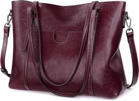 S Zone Women Tote Shoulder Bag Soft Pu Leather 3 Way Large Vintage