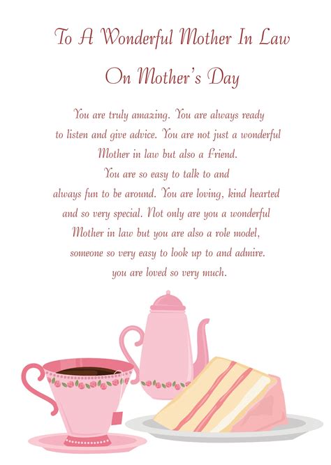 She ran a campaign till mother's day got signed by the us president as a national holiday to be you can buy gift for mother in law from this website as many options are provided by this website for mother's day gifting. Mother in Law Mothers Day Card 2