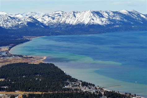 Snow Capped Mountains Landscape And The Bay Of Lake Tahoe Image Free