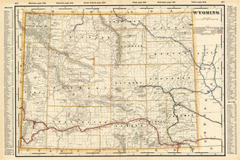 Wyoming Railroad Map Art Source International