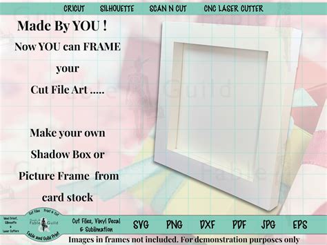 3D Shadow Box Template SVG Picture Frame Paper Card Light | Etsy
