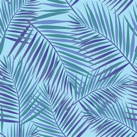Tropical Palm Leaves Seamless Pattern Vector Illustration Nature