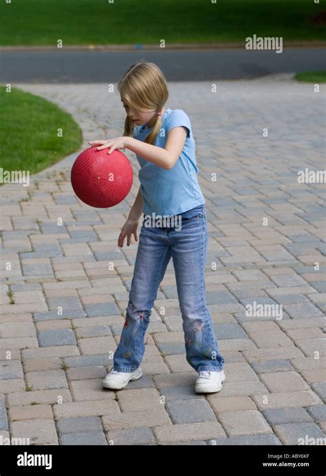 Girl Bouncing Ball Stock Photos And Girl Bouncing Ball Stock Images Alamy