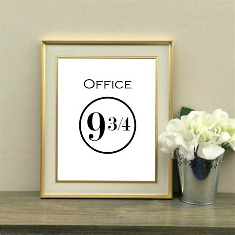 Platform 9 34 Harry Potter Quote Office Decor Desk Decor