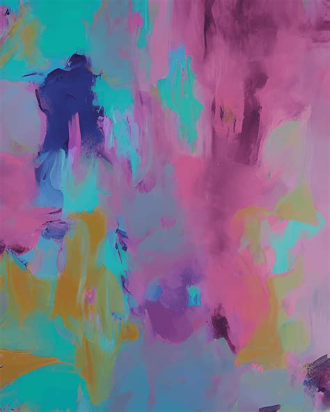 Abstract Painting In Purple Blue And Pink · Creative Fabrica