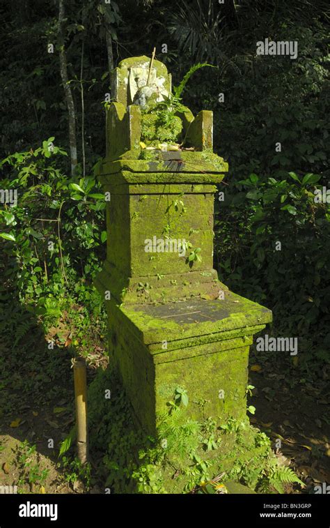 Stele With Sacrificial Offering In Djungle Hi Res Stock Photography And