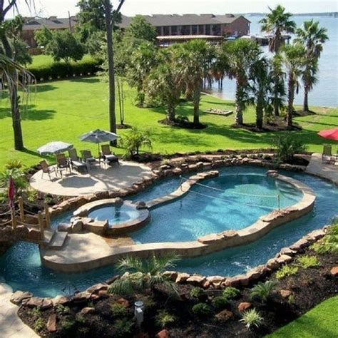 Insanely Cool Lazy River Pool Ideas In Home Backyard62 Dream Backyard Dream Pools Backyard