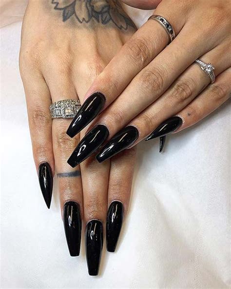 Coffin Nail Shapes Black Classic French Tips Are Evergreen