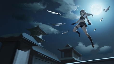 1920x1080 Anime Girl Attack Swords Small Weapons 4k Laptop
