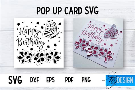 Pop Up Card Svg 3d Card Svg Birthday Graphic By Flydesignsvg