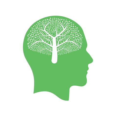 Premium Vector A Human Head Tree With Leaves Logo Icon Illustration