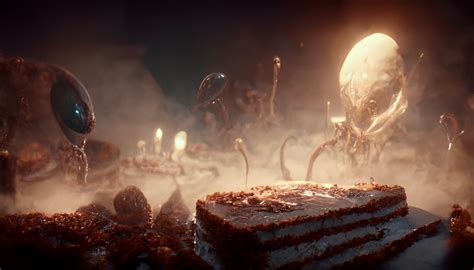 Aliens Eating A Cakeoil On Canvas 1920 Colorized By Rikage77 On