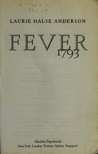 Fever 1793 By Laurie Halse Anderson Open Library