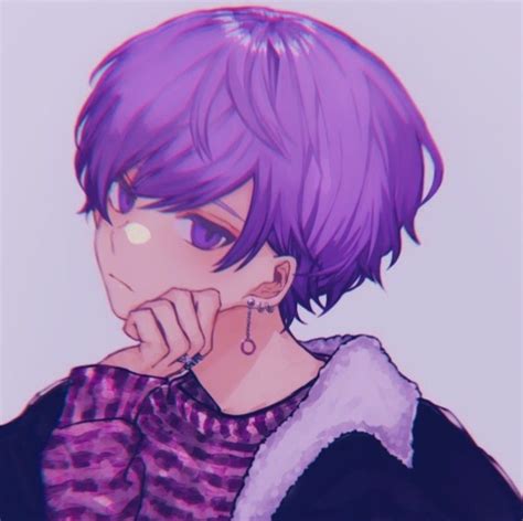 pfp aesthetic purple anime fotodtp