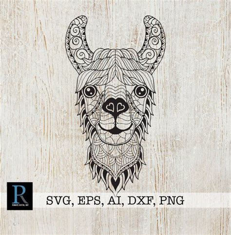 Download Zentangle Alpaca Llama SVG, Mandala Alpaca SVG, Llama ...
