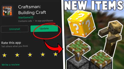 Craftsman Building Craft Finally Added New Items And Mobs Showing