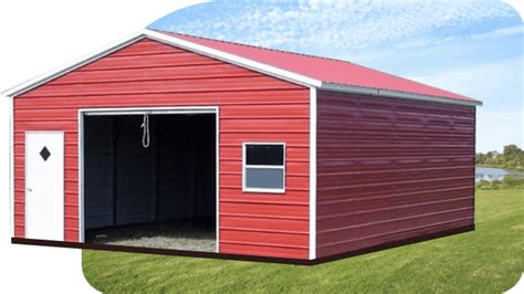 One Car Steel Garages Roof Styles Sizes And Prices With Applications