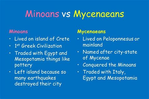 Similarities Between Minoans And Mycenaeans Similarities Between