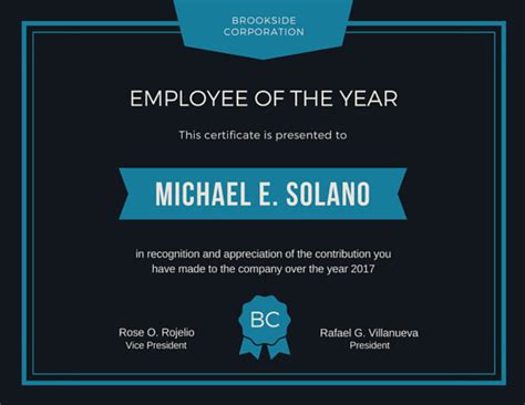 End of year certificate (p60). Employee of the Year Award Certificate - Templates by Canva