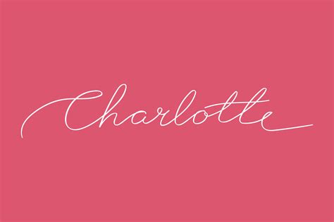 Female Name Charlotte Girls Name Handwritten Lettering Calligraphy