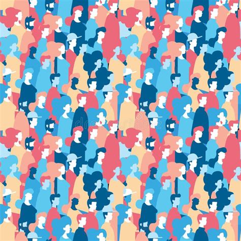 Seamless Crowd Wallpaper Pattern Stock Illustrations 10595 Seamless