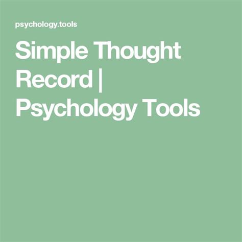Simple Thought Record Psychology Tools Dbt Therapy Thoughts