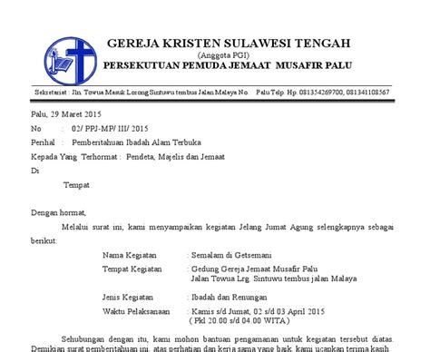 Contoh Surat Undangan Ulang Tahun Gereja Kumpulan Surat Penting