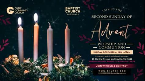 Copy Of Second Sunday Of Advent Invite Template Postermywall