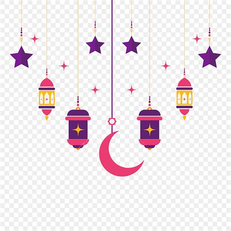 Lampion Ramadhan Dengan Dekorasi Islami Bulan Dan Bintang Ramadan