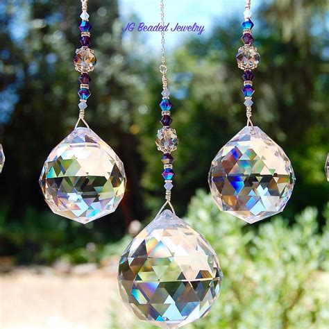 Hanging Prism Crystal Suncatcher Home Decor Rearview Mirror Etsy