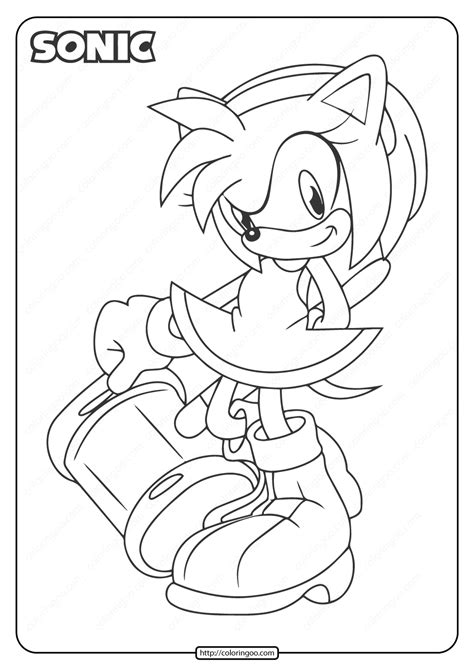 Amy Rose Sonic Coloring Pages