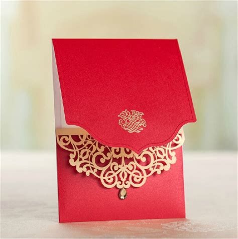 50pcslot Latest Indian Wedding Card Design Laser Cut