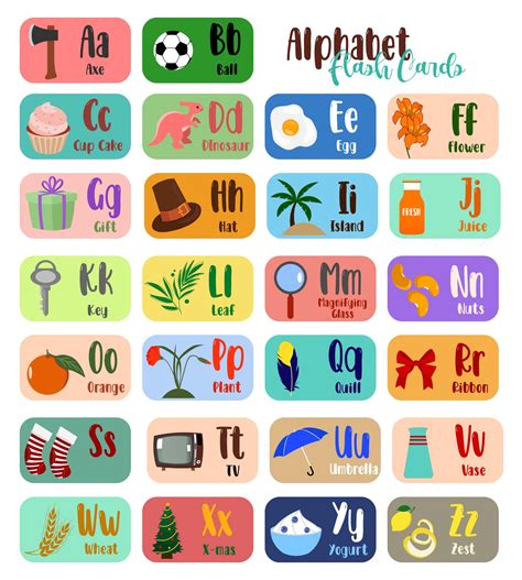Printable Alphabet Cards With Pictures Printable Cards