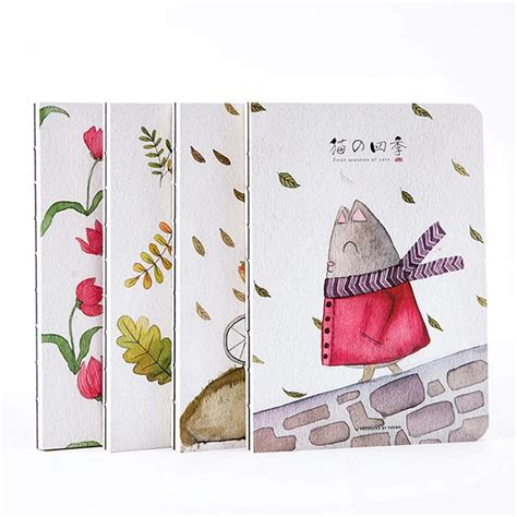 Creative A5 160 Pages Cute Cats Notebook Diary Journal Notebooks Japanese Style Planner Random