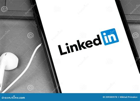 Linkedin Mobile App Logo On The Display Editorial Stock Photo Image